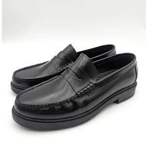 Bruno Magli Mello Penny Loafer Shoes Men's Leather Black Size US9.5M EU42.5
